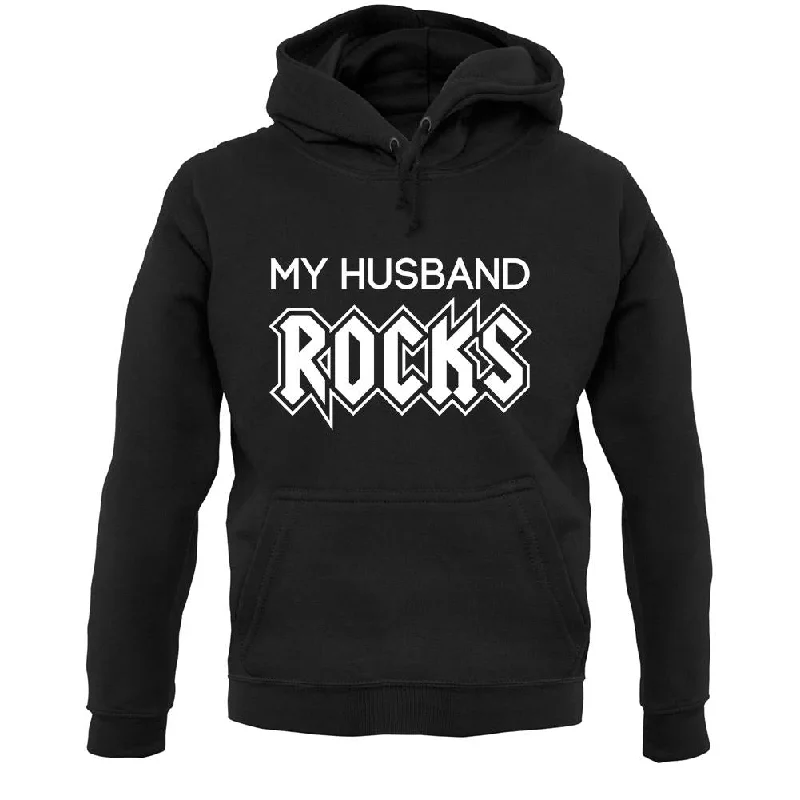 My Husband Rocks Unisex Hoodie Hoodie with Earth Tones Natural Calm
