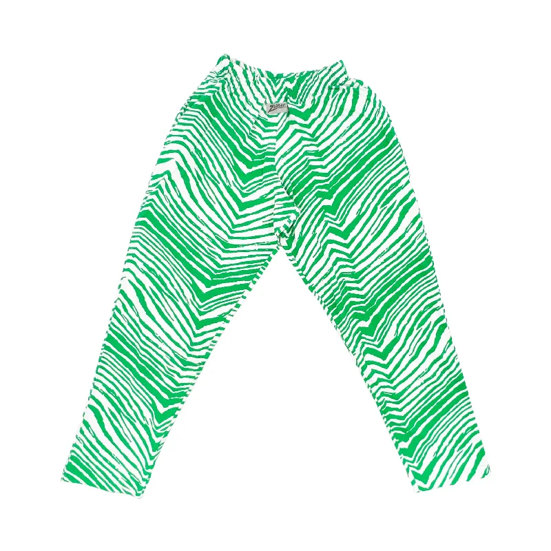 Zubaz White and Green Pants Casual Plaid Pants