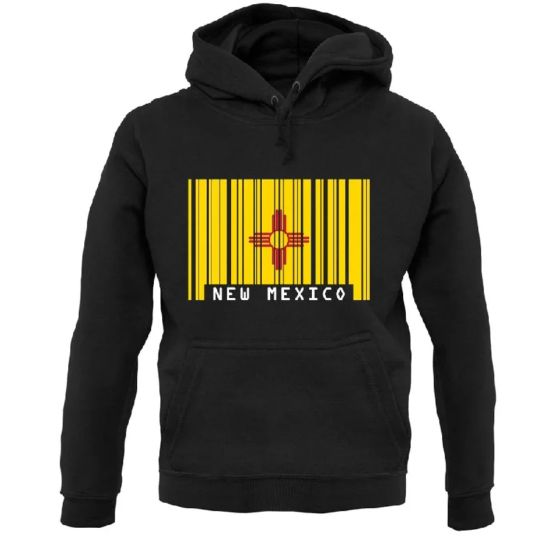 New Mexico  Barcode Style Flag Unisex Hoodie Hooded Sweatshirt Casual Wear Street Style