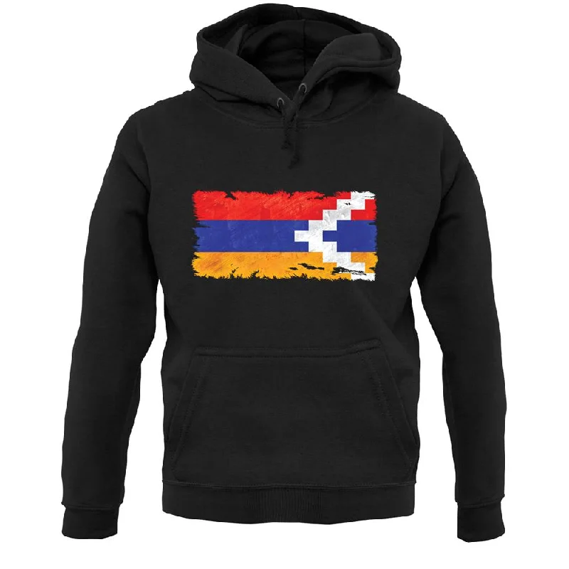 Nagorno-Karabakh Grunge Style Flag Unisex Hoodie Hoodie with Drawcord Adjustable Secure