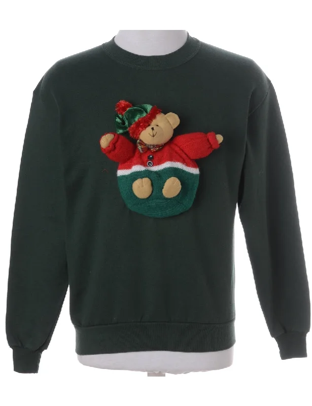 Label Novelty Christmas Sweatshirt Hoodie with Batwing Sleeves Loose Dramatic