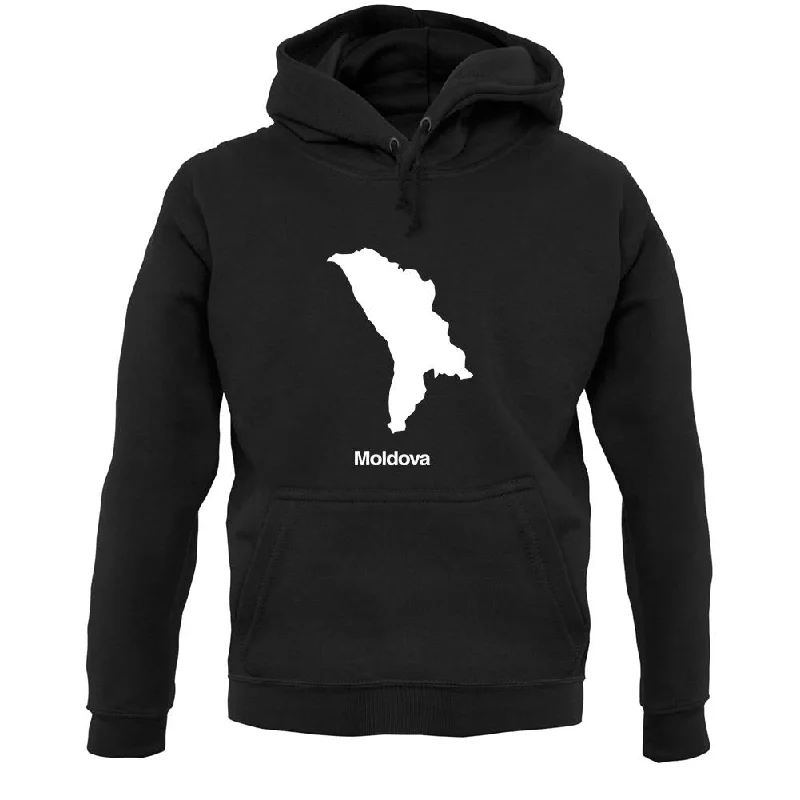 Moldova Silhouette Unisex Hoodie Hoodie with Hem Elastic Stretchable Comfortable