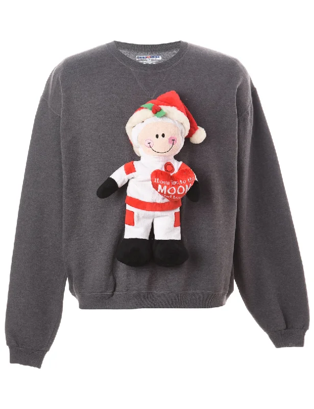 Label Novelty Christmas Sweatshirt Hoodie with Hem Patch Decorative Personalized