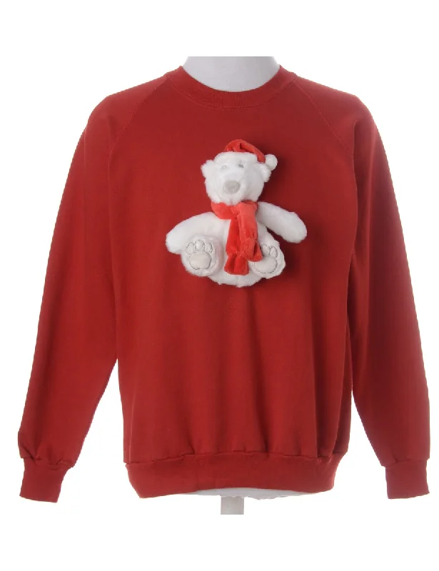 Label Novelty Christmas Sweatshirt Hoodie with Drop Shoulder Relaxed Streetwear