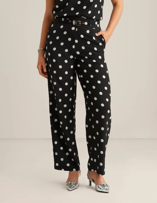 Belted Pull On High Rise Wide Leg Pant Slim-Fit Leggings