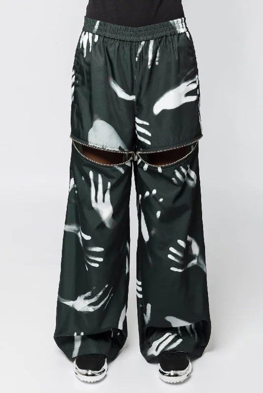Area Handprint Slit Track Pant Comfortable Jogging Pants