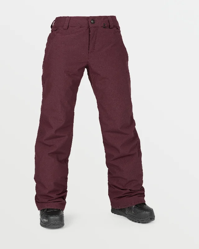 Womens Frochickie Insulated Pants - Burgundy Fashionable Track Pants