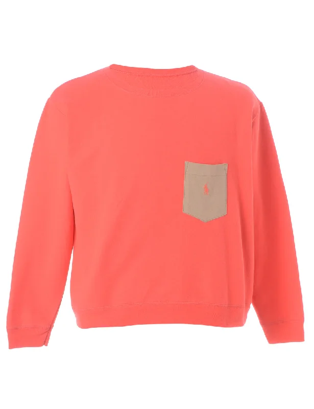 Label Ralph Pocket Sweatshirt Hoodie with Neon Bright Vibrant