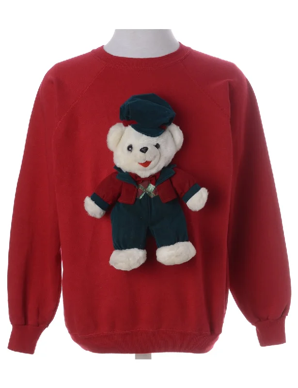 Label Novelty Christmas Sweatshirt Hoodie with Mock Neck Collared Structured