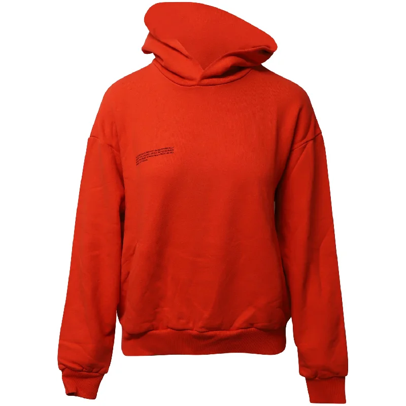 Pangaia 365 Signature Hoodie in Red Recycled Cotton Hoodie with Stripes Bold Sporty