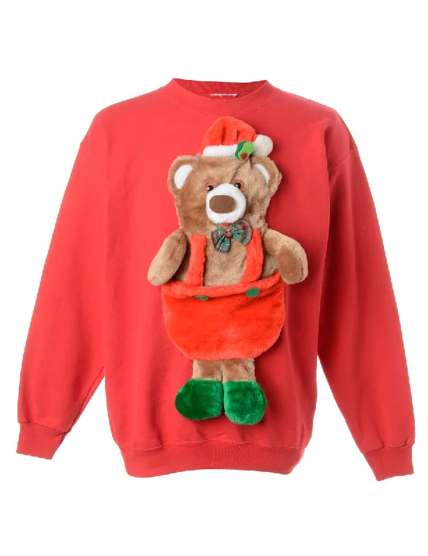 Label Novelty Christmas Sweatshirt Hoodie with Typography Text Message