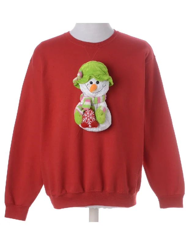 Label Novelty Christmas Sweatshirt Hoodie with Applique Textured Unique