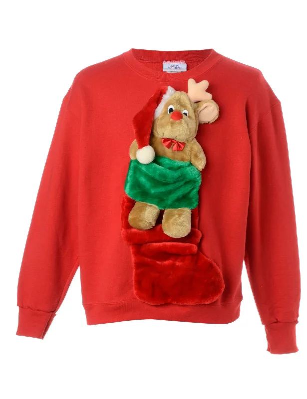 Label Novelty Christmas Sweatshirt Hoodie with Camouflage Military Edgy