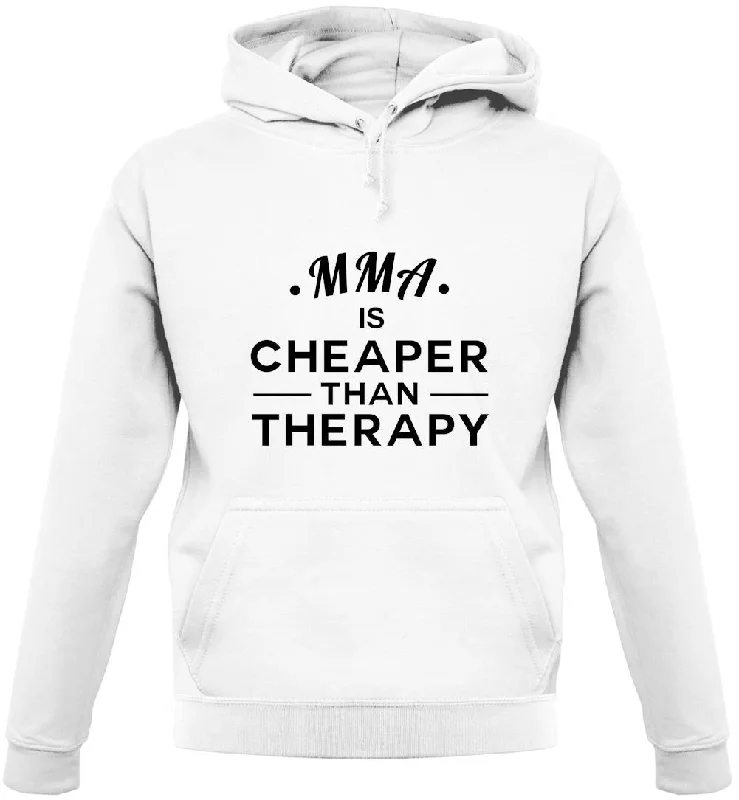Mma Is Cheaper Than Therapy Unisex Hoodie Hoodie with Stripes Bold Sporty