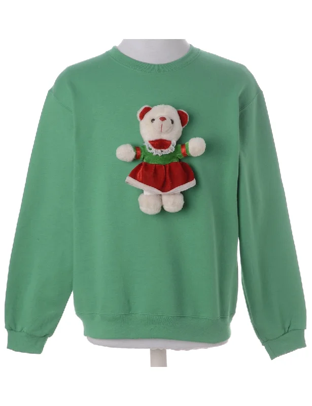 Label Novelty Christmas Sweatshirt Hoodie with Earth Tones Natural Calm