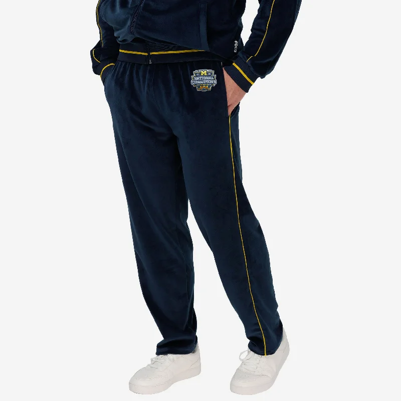 Michigan Wolverines 2023 Football National Champions Velour Pants Relaxed Linen Pants