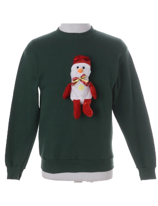 Label Novelty Christmas Sweatshirt Hoodie with Back Slit Movement Comfort