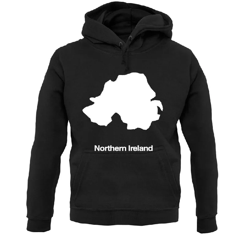 Northern Ireland Silhouette Unisex Hoodie Hoodie with Frayed Bohemian Relaxed