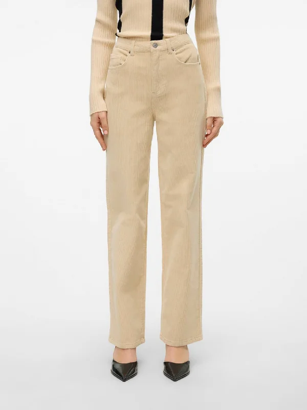 Γυναικείο παντελόνι κοτλέ VMTESSA HR WIDE CORUDROY PANTS 10315350 | 10315350 Elegant Trouser Pants