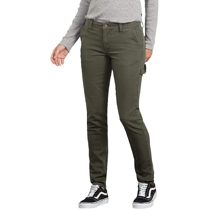 Dickies Women's Slim Straight Stretch Duck Carpenter Pant Classic Straight-Leg Pants