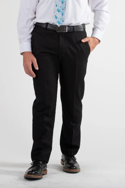 Signature Suit Pant Classic Fit / Black Comfy Zip-Up Pants