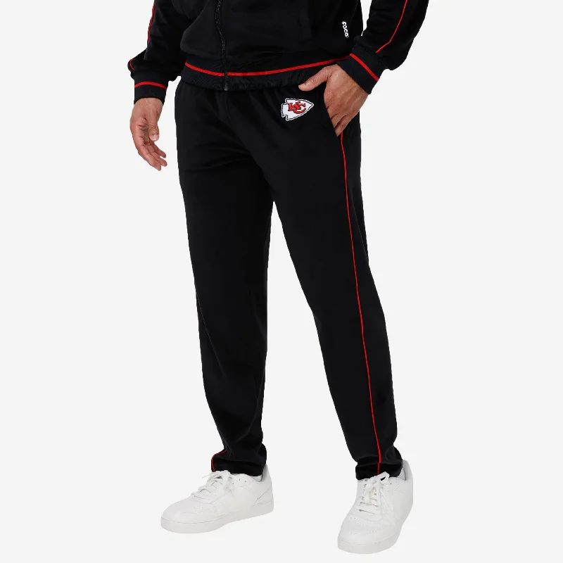 Kansas City Chiefs Black Velour Pants High-Waist Trousers