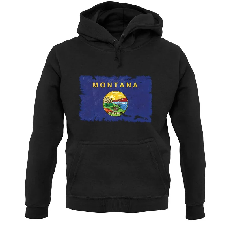 Montana Grunge Style Flag Unisex Hoodie Hoodie with Elastic Cuffs Stretchable Comfortable Montana Grunge Style Flag Unisex Hoodie Hoodie with Elastic Cuffs Stretchable Comfortable