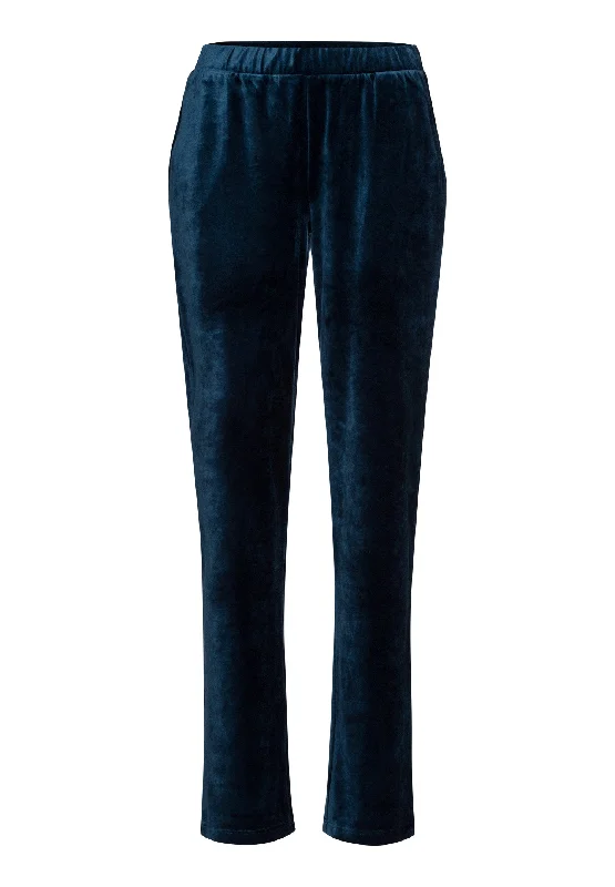 Favourites Velvet Pants | Mystic Blue 78857-1652 Stylish Elastic Waist Pants