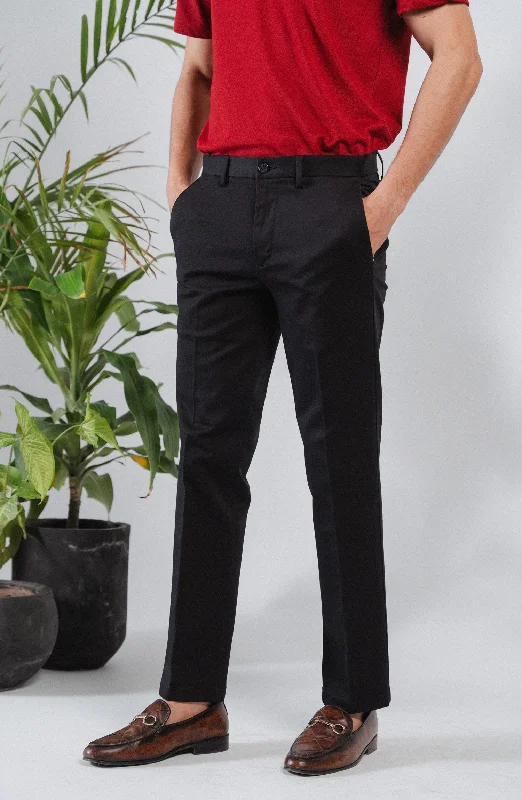 Wrinkle Free Pant - Black Relaxed Linen Pants