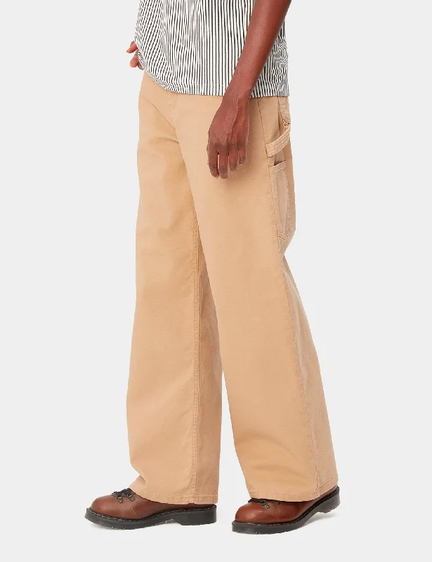 Carhartt-WIP Womens Jens Pant - Dusty H Brown Stone Washed Classic Straight-Leg Pants