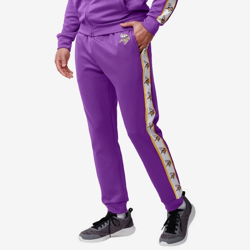Minnesota Vikings Stripe Logo Track Pants Comfortable Denim Trousers