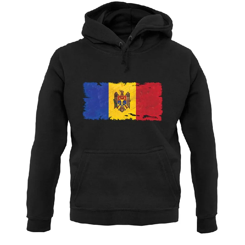 Moldova Grunge Style Flag Unisex Hoodie Hoodie with Hem Lace Feminine Delicate