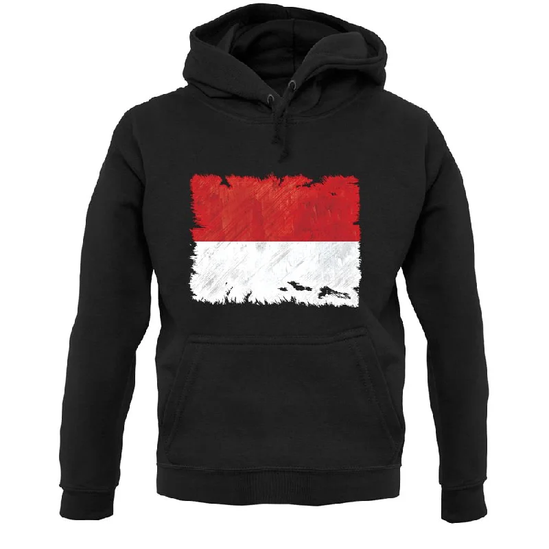 Monaco Grunge Style Flag Unisex Hoodie Hoodie with Back Slit Movement Comfort