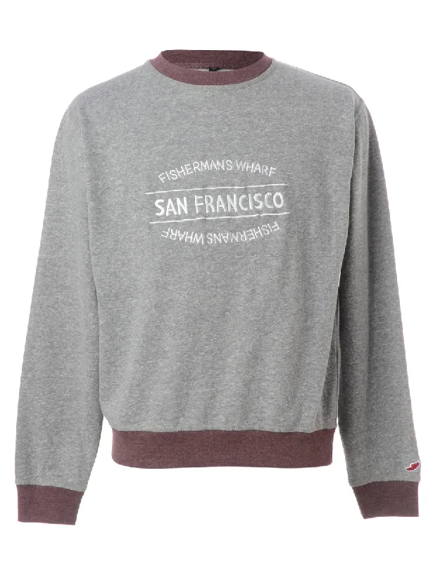 Label San Francisco Sweatshirt Hoodie with Tie-Dye Psychedelic Retro