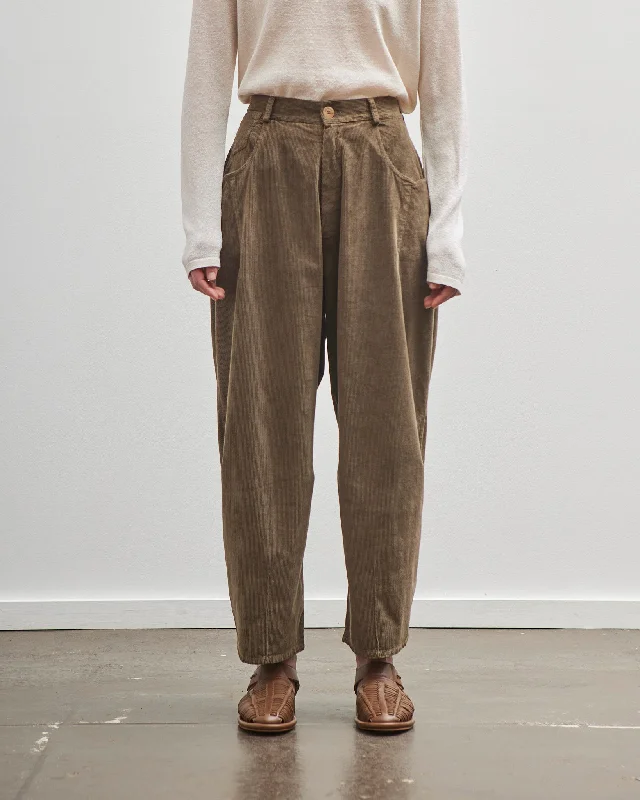 Cordera Cord Baggy Pants, Moss Wide-Legged Palazzos