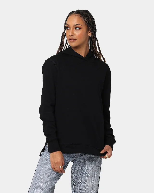 XXII Titus Side Zip Hoodie Black Hoodie with Hem Embroidery Detailed Premium