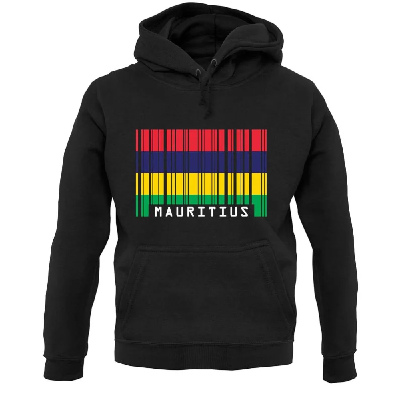 Mauritius Barcode Style Flag Unisex Hoodie Hoodie with Cuffed Sleeves Snug Secure