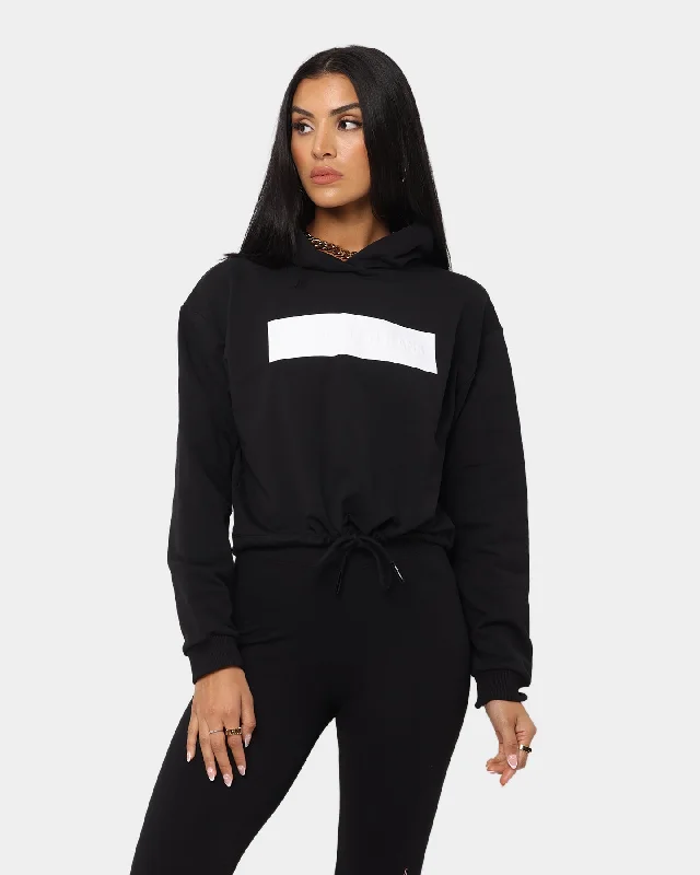 Calvin Klein Women's Hero Logo Hoodie Black Hoodie with Crew Neck Simple Timeless