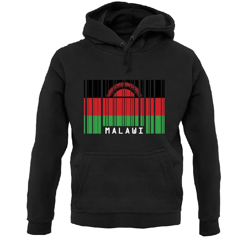Malawi Barcode Style Flag Unisex Hoodie Hoodie with Button Classic Timeless