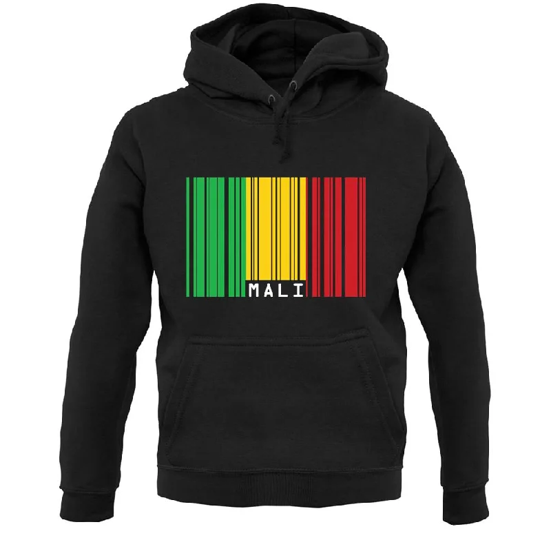 Mali Barcode Style Flag Unisex Hoodie Hoodie with Toggle Buttons Decorative Unique