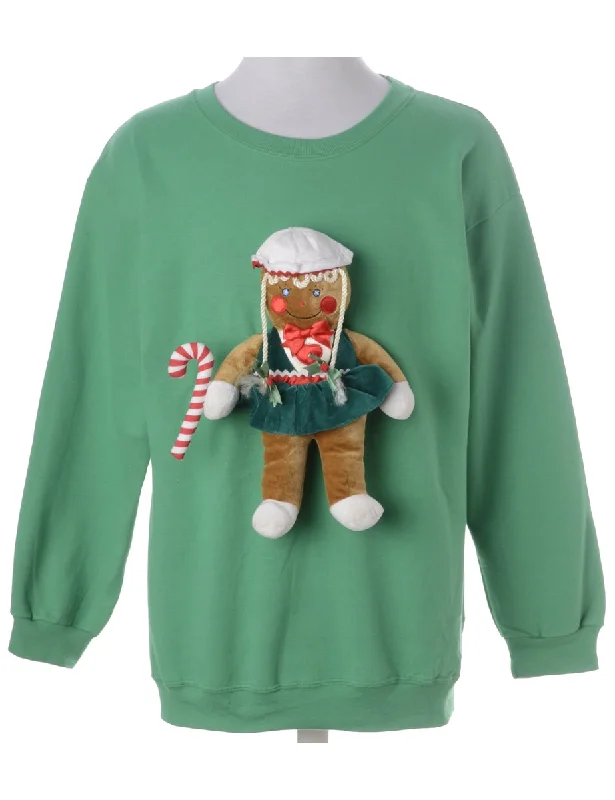 Label Novelty Christmas Sweatshirt Hoodie with Snap Buttons Easy Quick