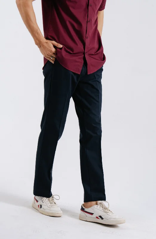 Wrinkle Free Pant - Navy Blue Formal Slim Pants
