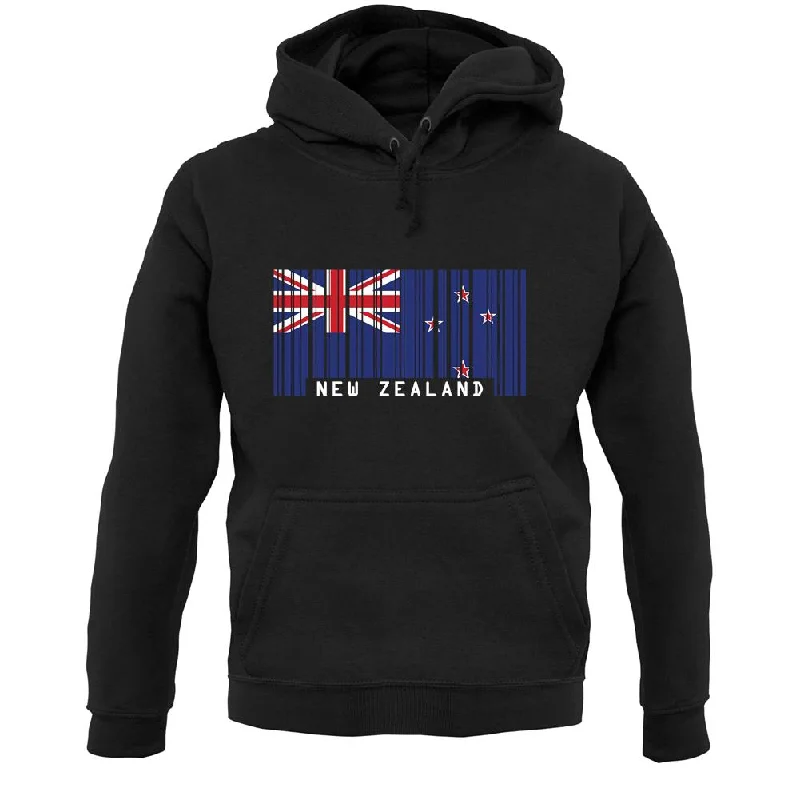 New Zealand  Barcode Style Flag Unisex Hoodie Hoodie with Hem Patch Decorative Personalized