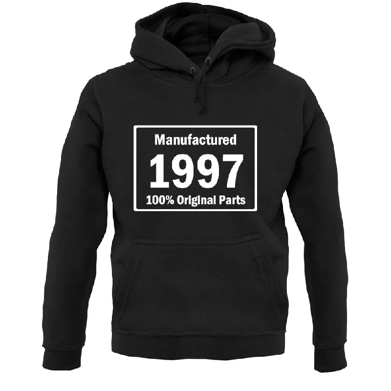 Manufactured 1997 - 100% Original Parts Unisex Hoodie Hoodie with Pattern Geometric Abstract Manufactured 1997 - 100% Original Parts Unisex Hoodie Hoodie with Pattern Geometric Abstract