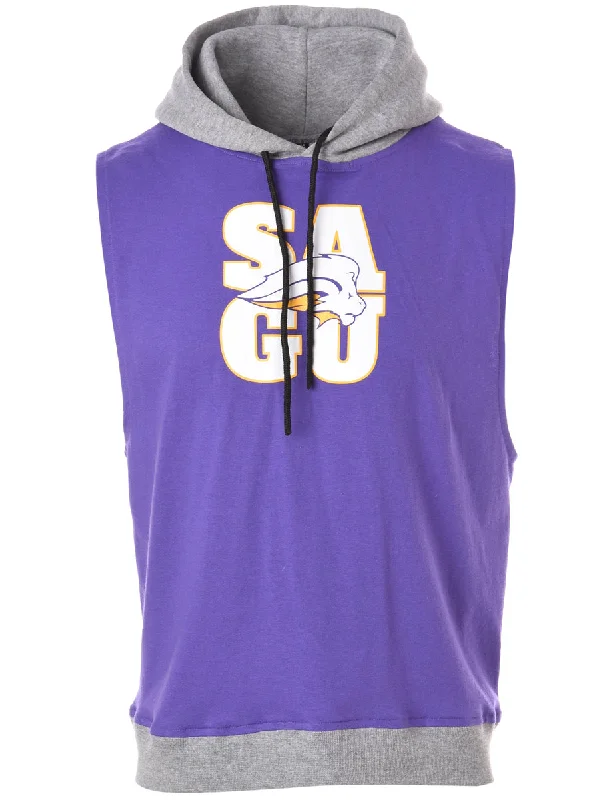 Label Sleeveless Tyler Hooded Sweatshirt Hoodie with Sequins Glamorous Eye-catching