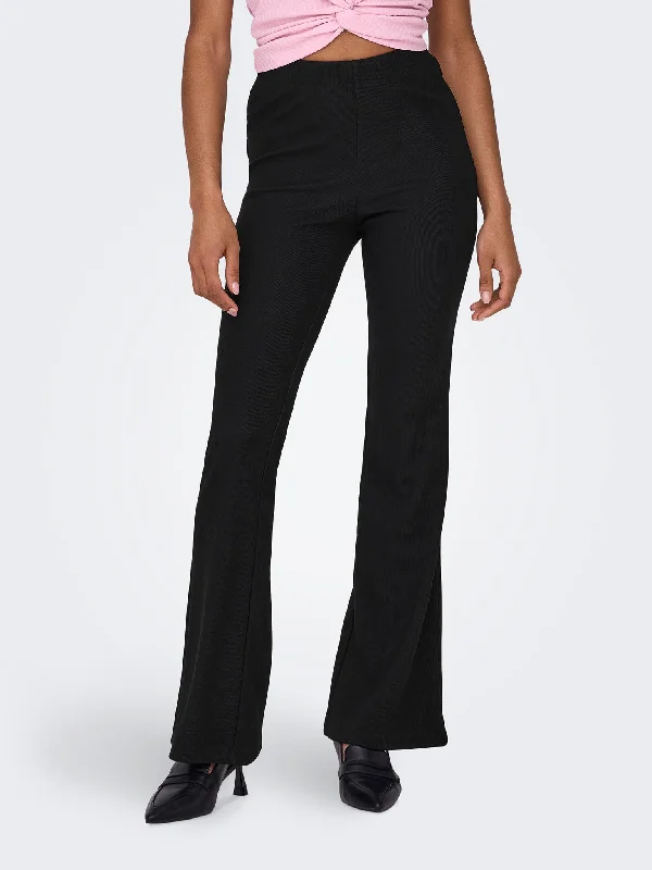 Γυναικείο παντελόνι καμπάνα ONLFEVER RIB FLARED PANTS JRS NOOS 15331091 | 15331091 Sleek Black Pants Γυναικείο παντελόνι καμπάνα ONLFEVER RIB FLARED PANTS JRS NOOS 15331091 | 15331091 Sleek Black Pants