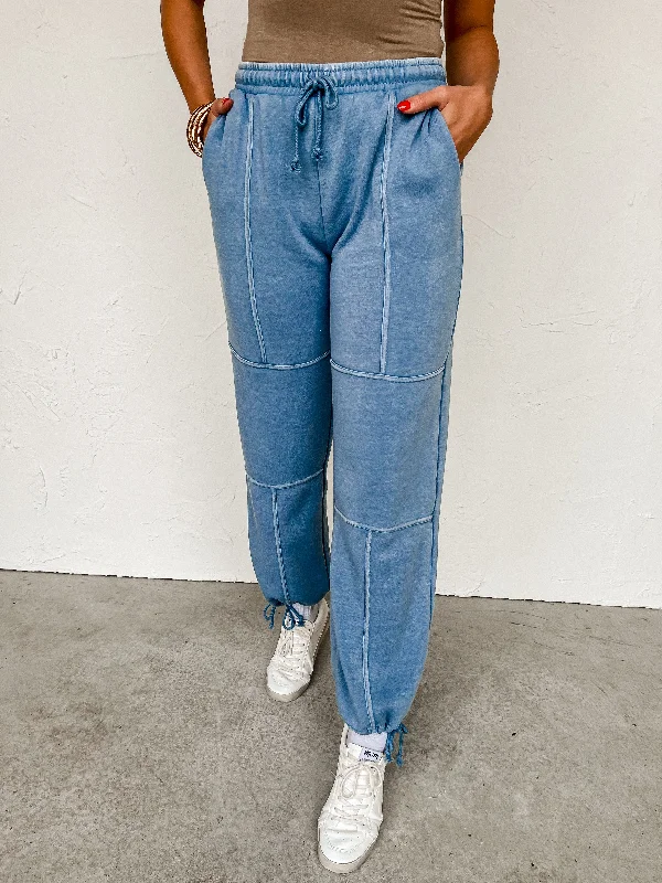 Let's Unwind High Waisted Drawstring Pants Elegant Trouser Pants