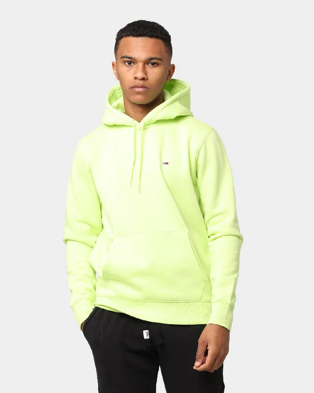 Tommy Jeans Regular Fleece Hoodie Faded Lime Hoodie with Drawcord Adjustable Secure