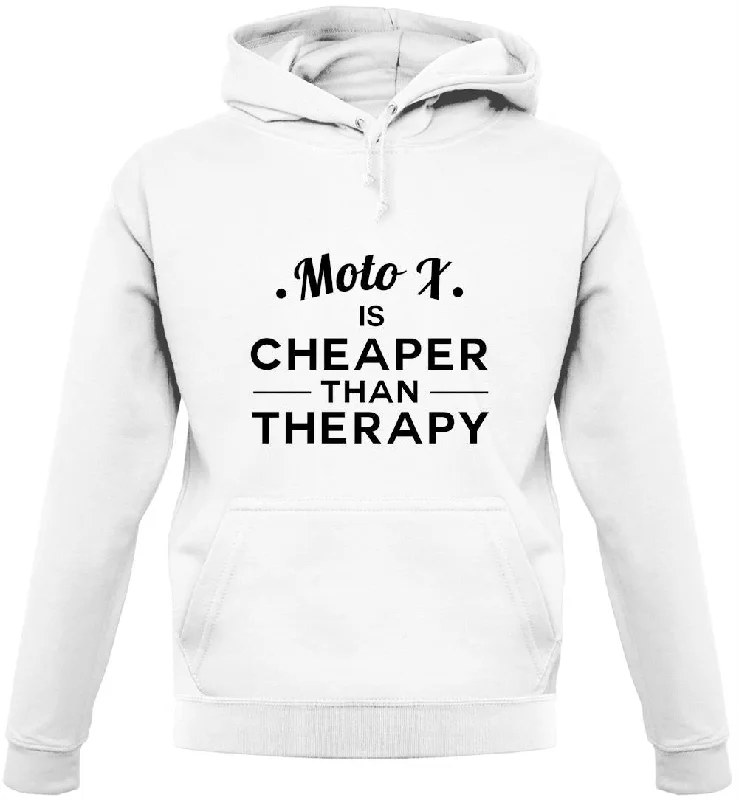 Moto X Is Cheaper Than Therapy Unisex Hoodie Hoodie with Metallic Shiny Futuristic