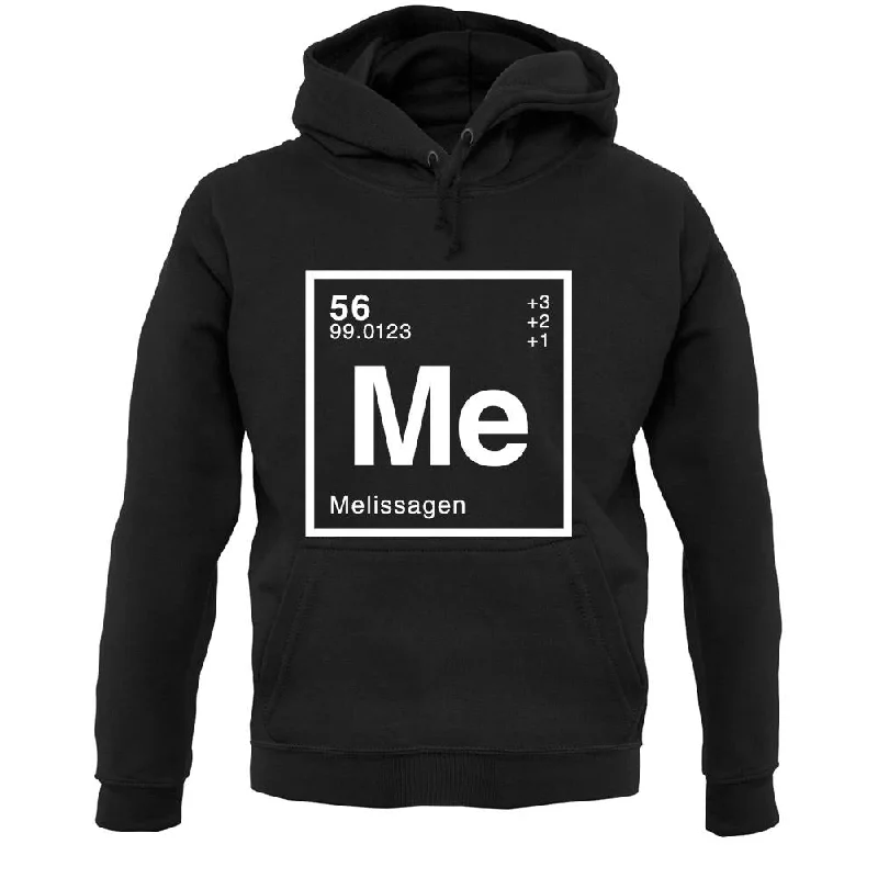 Melissa - Periodic Element Unisex Hoodie Hoodie with Velcro Closure Adjustable Secure Melissa - Periodic Element Unisex Hoodie Hoodie with Velcro Closure Adjustable Secure
